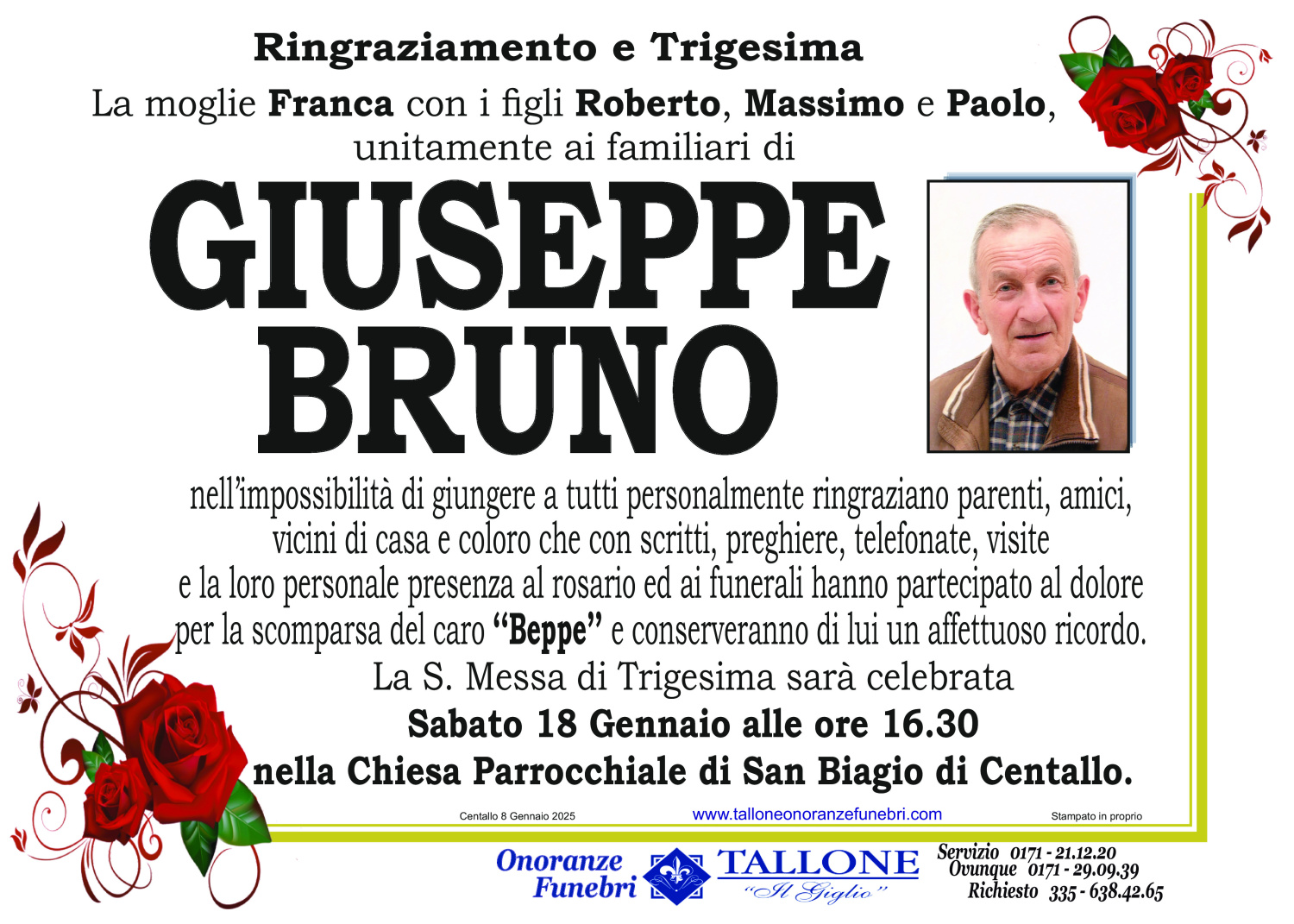 <br />
<b>Warning</b>:  Undefined variable $info in <b>/home/tallone/public_html/ringraziamenti.php</b> on line <b>68</b><br />
Giuseppe Bruno